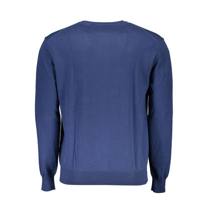 Sweater by La Martina for men in cotton blue showcases a downtown chic silhouette, artfully finished with a downtown chic crew neckline and for a sophisticated, high-end look.