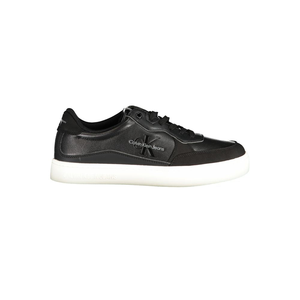 Athletic Sneakers by Calvin Klein for men in polyester polyethylene leather black presents a sleek silhouette, perfectly capturing the athletic style essence of Men's Athletic Polyester Polyethylene Leather Sneakers with its sleek design and premium finish.