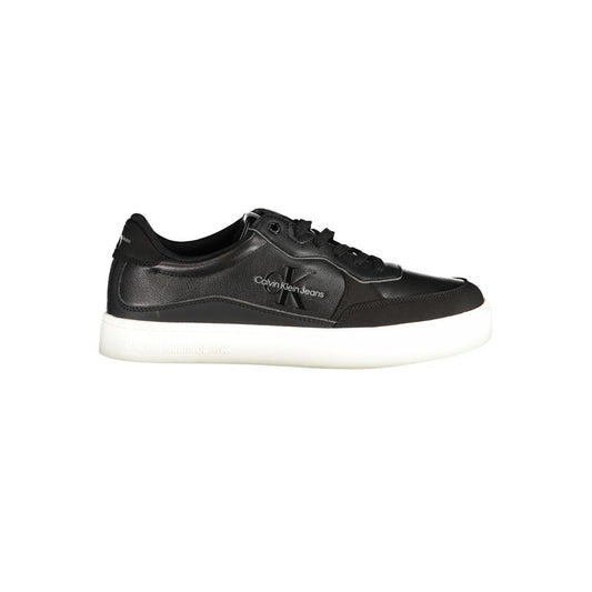 Athletic Sneakers by Calvin Klein for men in polyester polyethylene leather black presents a sleek silhouette, perfectly capturing the athletic style essence of Men's Athletic Polyester Polyethylene Leather Sneakers with its sleek design and premium finish.