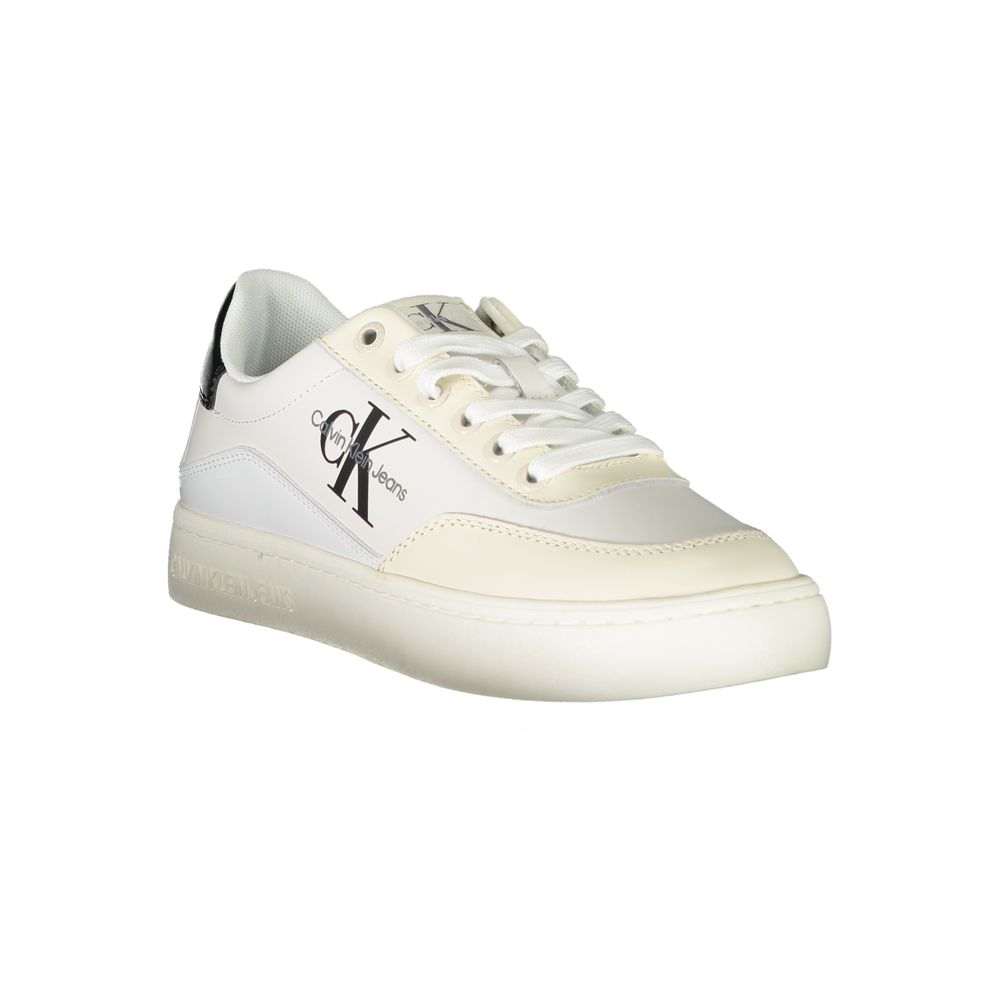 Sneakers by Calvin Klein for women in polyester polyethylene leather white features an sumptuous silhouette, showcasing the premium Women's Casual Polyester Polyethylene Leather Sneakers in a sumptuous casual style that offers a sumptuous finish for refined style.