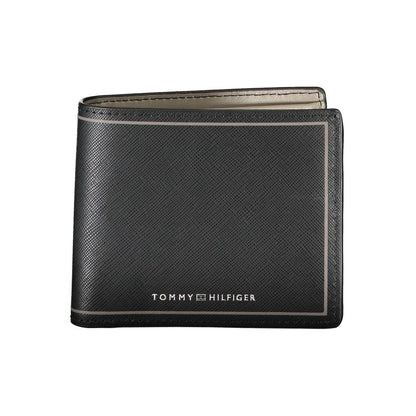 Wallet by Tommy Hilfiger for men in leather black showcases a refined silhouette, artfully capturing the essence of the refined Leather Wallet design with functional coin-purse.