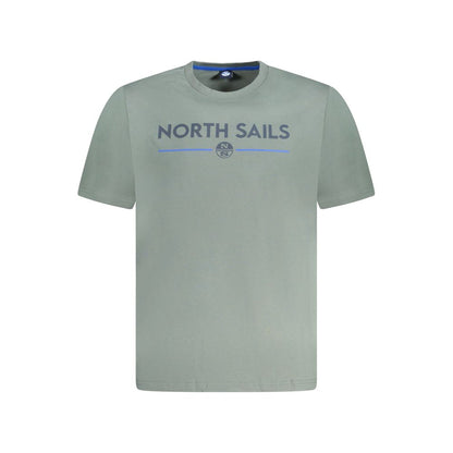 T-Shirt by North Sails for men in cotton green & print showcases a unassuming silhouette, artfully detailed with a refined crew neckline and unassuming for a sophisticated, contemporary look.