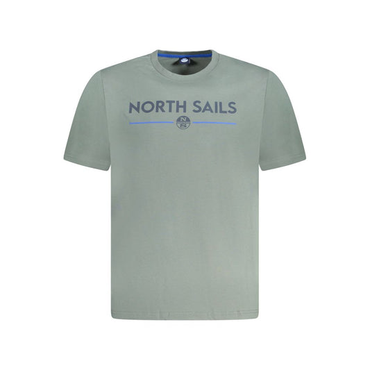 T-Shirt by North Sails for men in cotton green & print showcases a unassuming silhouette, artfully detailed with a refined crew neckline and unassuming for a sophisticated, contemporary look.
