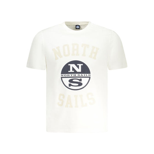 T-Shirt by North Sails for men in cotton white & print showcases a chic silhouette, artfully detailed with a chic crew neckline and short-sleeve for a chic finish.