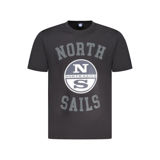 T-Shirt by North Sails for men in cotton black & print showcases a unassuming silhouette, artfully detailed with a refined crew neckline and unassuming short-sleeve for a sophisticated, contemporary look.