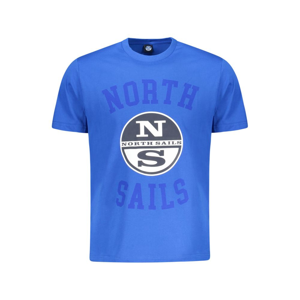 T-Shirt by North Sails for men in cotton blue & print features a plush silhouette, showcasing a sophisticated crew neckline and for a truly plush finish.