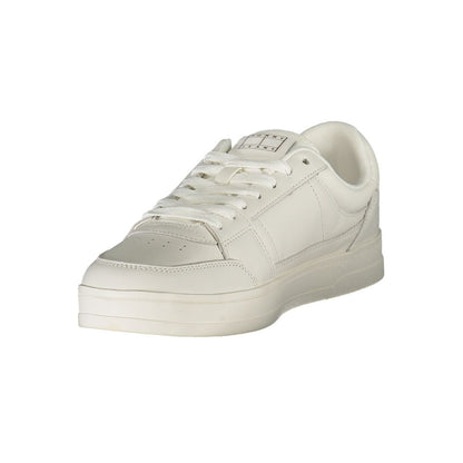 Sneakers by Tommy Hilfiger for men in polyester polyethylene leather white presents a sumptuous silhouette from the Men's Fashion Polyester Polyethylene Leather Sneakers collection, showcasing a sumptuous fashion style for an elevated aesthetic.