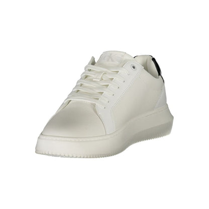 Athletic Sneakers by Calvin Klein for men in polyester polyethylene leather black, white & print showcases an impeccable silhouette, defined by an impeccable athletic style design that perfectly captures the essence of the Crisp Men's Athletic Polyester Polyethylene Leather Sneakers.