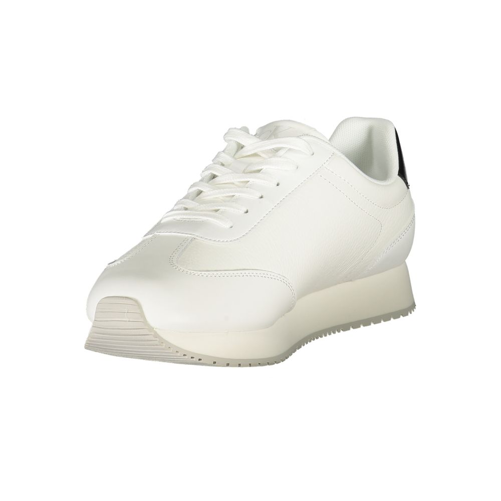 Sneakers by Calvin Klein for men in polyester polyethylene leather black & white presents a sumptuous silhouette as Men's Fashion Polyester Polyethylene Leather Sneakers, expertly defined by a sumptuous fashion style for a sumptuous, high-fashion look.