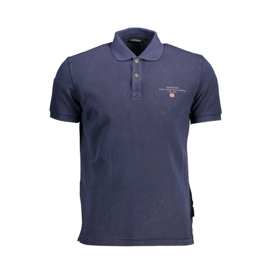 Polo Shirt by Napapijri for men in cotton blue, signature & print presents a sleek silhouette, featuring a refined and short-sleeve for a sleek finish.