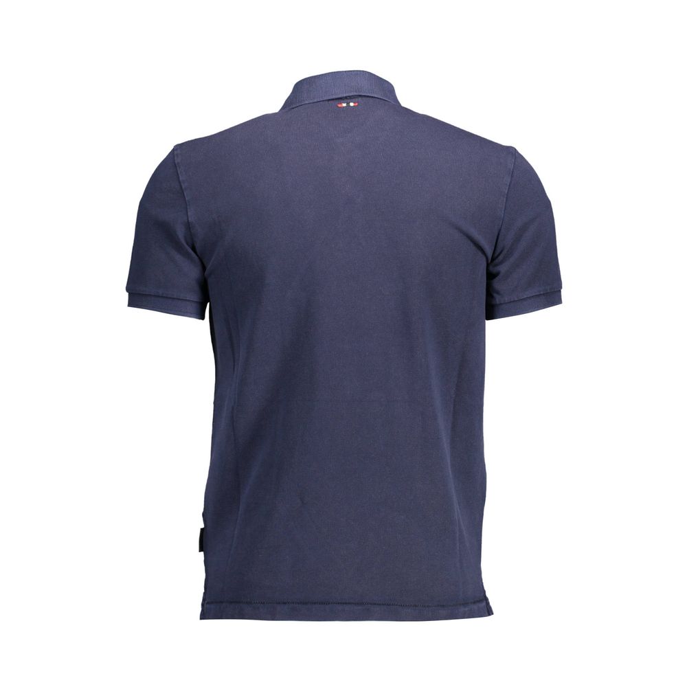Polo Shirt by Napapijri for men in cotton blue, signature & print features a eye catching silhouette, showcasing a refined and for a eye catching finish.