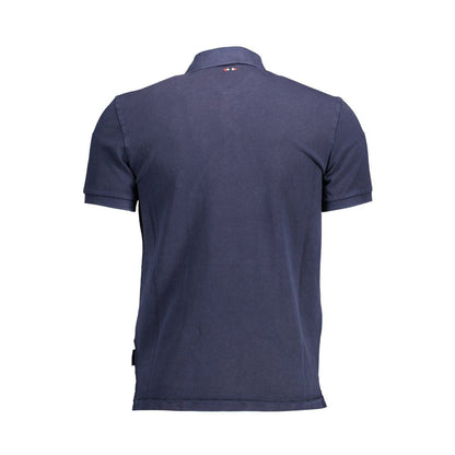 Polo Shirt by Napapijri for men in cotton blue, signature & print features a eye catching silhouette, showcasing a refined and for a eye catching finish.
