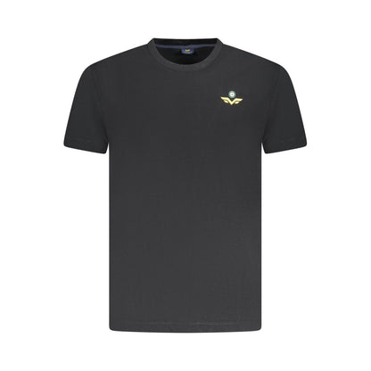T-Shirt by Armata Di Mare for men in cotton black & print showcases a fashionable silhouette, elegantly detailed with a fashionable short-sleeve and crew neckline for a sophisticated, high-fashion look.