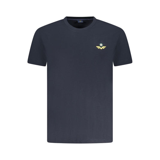 T-Shirt by Armata Di Mare for men in cotton blue & print showcases a chic silhouette, artfully detailed with a chic crew neckline and short-sleeve for a chic finish.