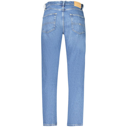Jeans by Tommy Hilfiger for men in stretch denim cotton blue features a polished silhouette with a polished tapered-leg & regular-fit, reaching a polished long and finished with a polished .