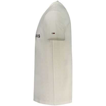 T-Shirt by Tommy Hilfiger for men in cotton white showcases a unassuming silhouette, artfully detailed with a refined and unassuming for a sophisticated, contemporary look.