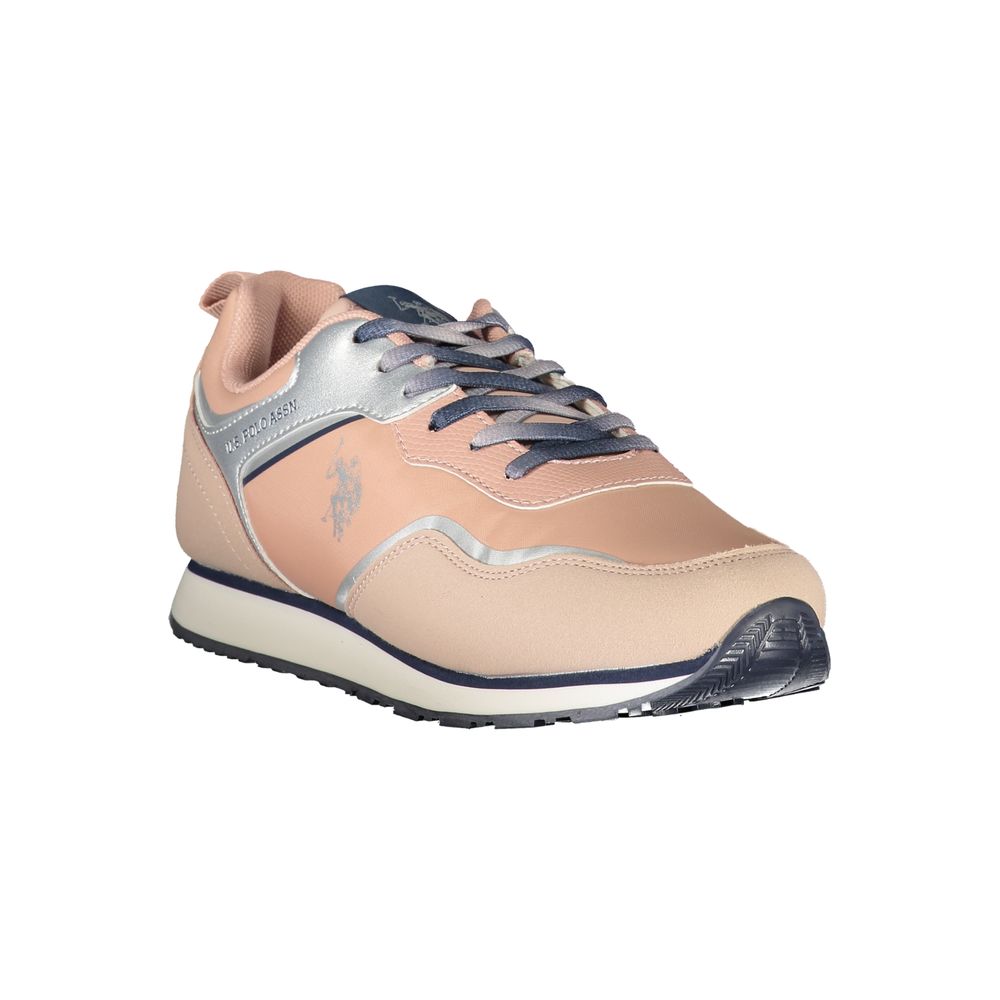 Sneakers by U.S. POLO ASSN. for women in polyester pink features an sumptuous design from the Women's Casual Polyester Sneakers collection, highlighting a sumptuous casual style for a premium, high-fashion look.