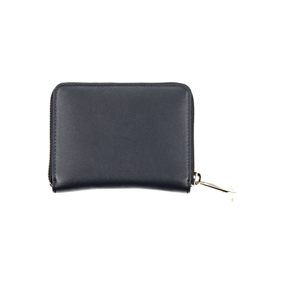 Wallet by Tommy Hilfiger for women in polyester blue showcases a discerning silhouette, artfully capturing the essence of Polyester Wallet with its functional coin-purse.