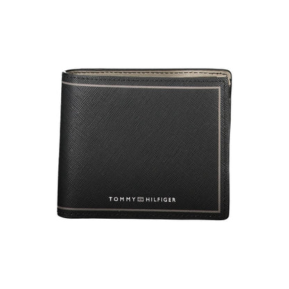 Wallet by Tommy Hilfiger for men in leather black showcases a refined silhouette, artfully capturing the essence of the refined Leather Wallet design with functional coin-purse.