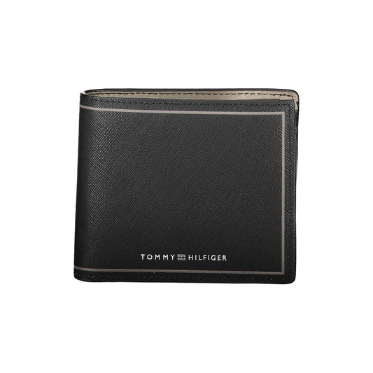 Wallet by Tommy Hilfiger for men in leather black showcases a refined silhouette, artfully capturing the essence of the refined Leather Wallet design with functional coin-purse.