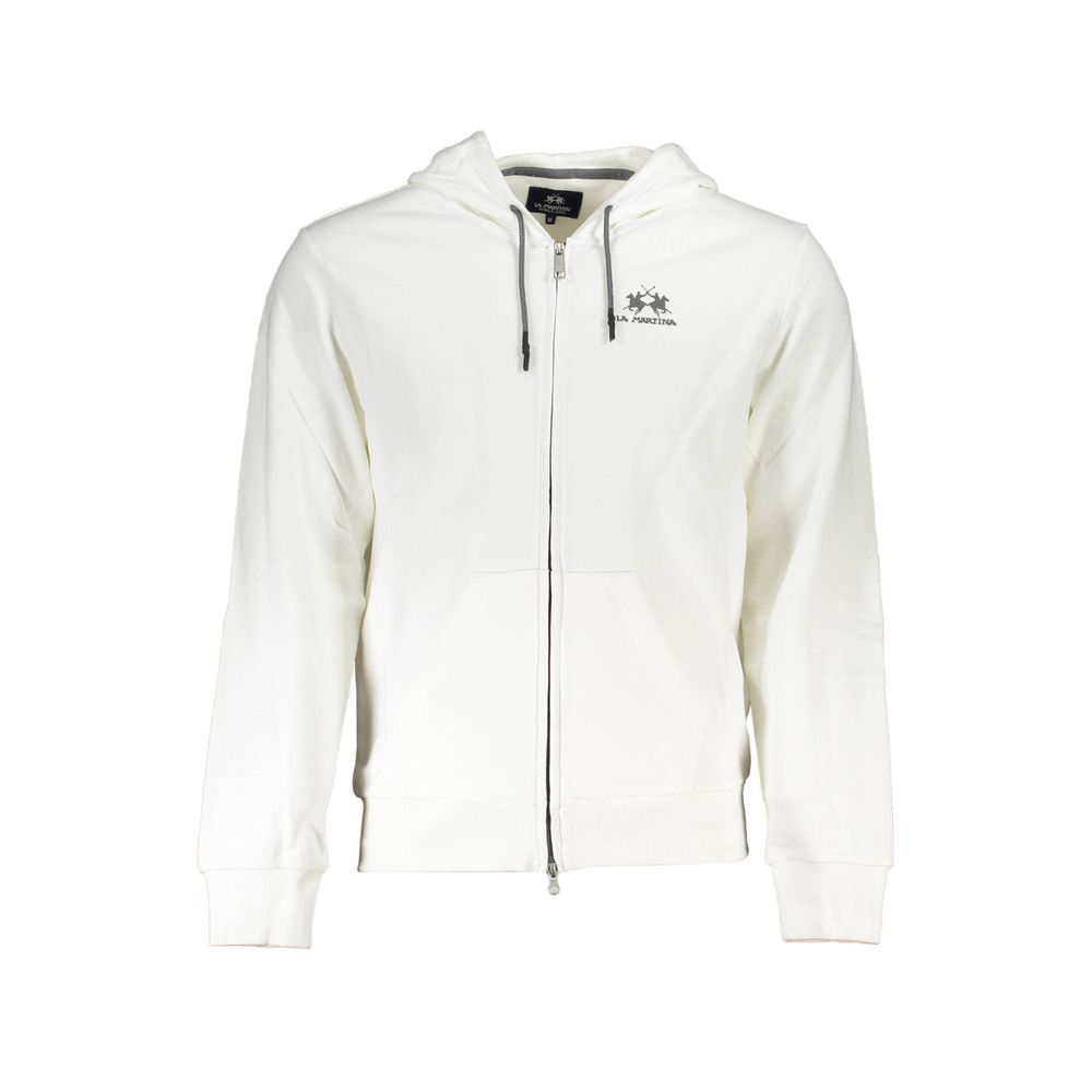 Hooded Sweatshirt Hoodie by La Martina for men in cotton white & print showcases a city-ready silhouette, artfully detailed with a signature hooded neckline and for a city-ready finish.