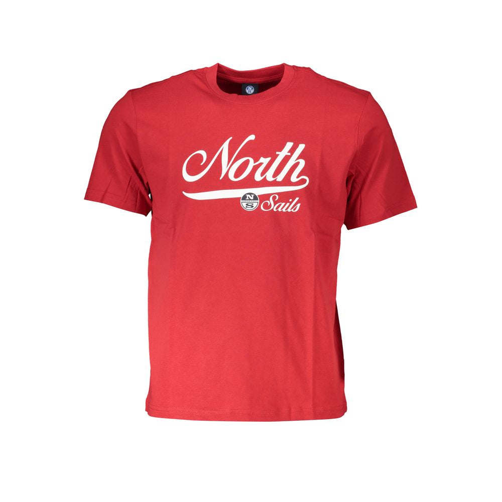 T-Shirt by North Sails for men in cotton red & print features a plush silhouette, showcasing a sophisticated crew neckline and for a truly plush finish.