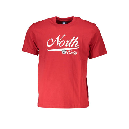 T-Shirt by North Sails for men in cotton red & print features a plush silhouette, showcasing a sophisticated crew neckline and for a truly plush finish.