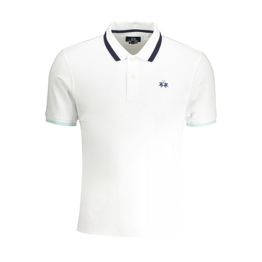 Polo Shirt by La Martina for men in cotton white & signature showcases a enviable silhouette, featuring a refined and for a enviable finish.