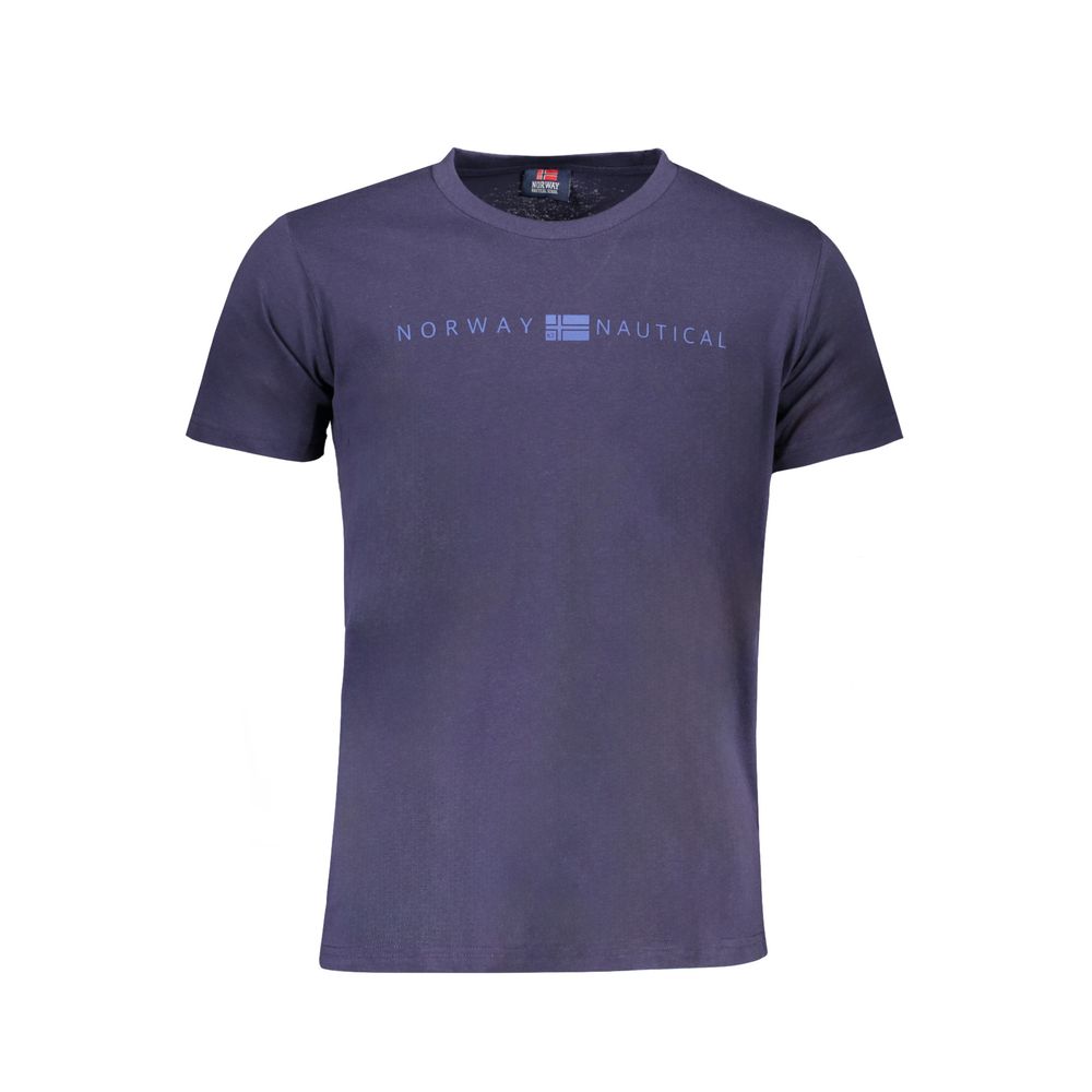 T-Shirt by Norway 1963 for men in cotton blue & print showcases a fashionable silhouette, elegantly detailed with a fashionable and crew neckline for a sophisticated, high-fashion look.