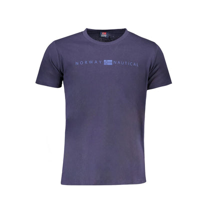 T-Shirt by Norway 1963 for men in cotton blue & print showcases a fashionable silhouette, elegantly detailed with a fashionable and crew neckline for a sophisticated, high-fashion look.