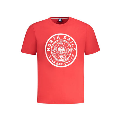 T-Shirt by North Sails for men in cotton red & print showcases a dramatic silhouette, elegantly detailed with a dramatic crew neckline and for a truly dramatic finish.