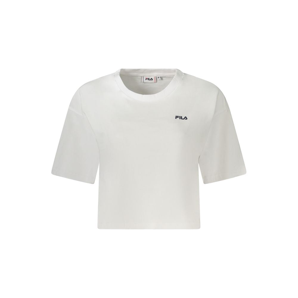 T-Shirt by Fila for women in organic cotton white & print features a plush silhouette, showcasing a sophisticated and for a truly plush finish.