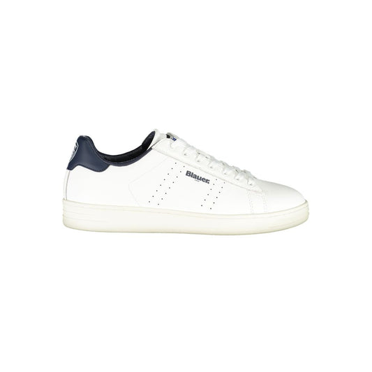Athletic Sneakers by Blauer for men in polyester polyurethane leather blue & white showcases an impeccable silhouette, defined by an impeccable athletic style design that perfectly captures the essence of the City Crisp Men's Athletic Polyester Polyurethane Leather Sneakers.