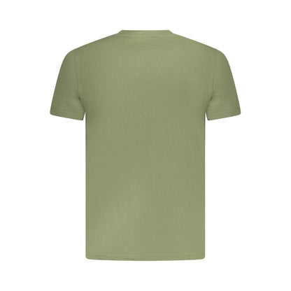 T-Shirt by Cavalli Class for men in cotton green & print features a plush silhouette, showcasing a sophisticated crew neckline and for a truly plush finish.