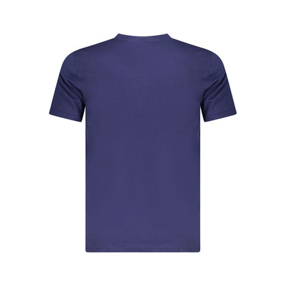 T-Shirt by Cavalli Class for men in cotton blue & print showcases a unassuming silhouette, artfully detailed with a refined crew neckline and unassuming for a sophisticated, contemporary look.