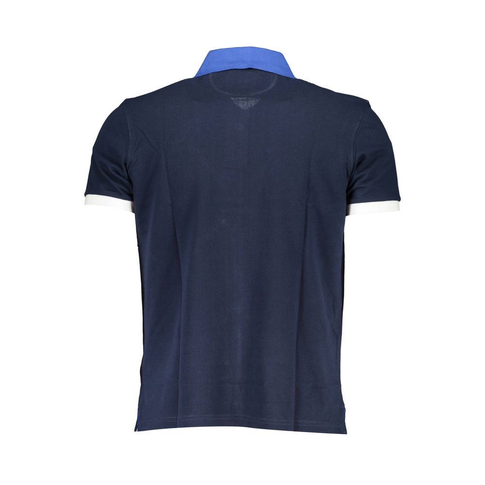 Polo Shirt by La Martina for men in cotton blue & signature showcases a sharp silhouette, detailed with a refined and sharp for a sophisticated finish.