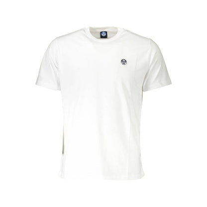 T-Shirt by North Sails for men in cotton polyester white showcases a fashionable silhouette, elegantly detailed with a fashionable short-sleeve and crew neckline for a sophisticated, high-fashion look.