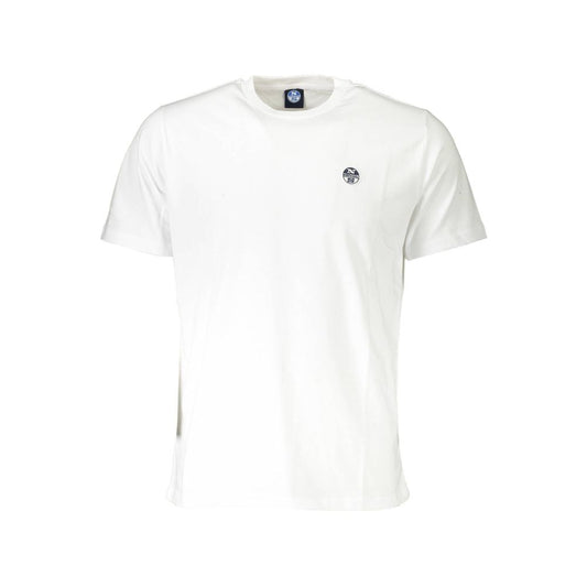 T-Shirt by North Sails for men in cotton polyester white showcases a fashionable silhouette, elegantly detailed with a fashionable short-sleeve and crew neckline for a sophisticated, high-fashion look.