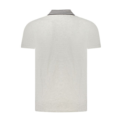 Polo Shirt by Cavalli Class for men in cotton gray & print showcases a sharp silhouette, detailed with a refined and sharp for a sophisticated finish.