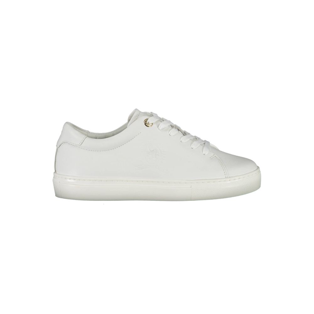 Sneakers by Tommy Hilfiger for women in polyester leather white features a sumptuous design, perfectly showcasing the sumptuous casual style of this Women's Casual Polyester Leather Sneakers.