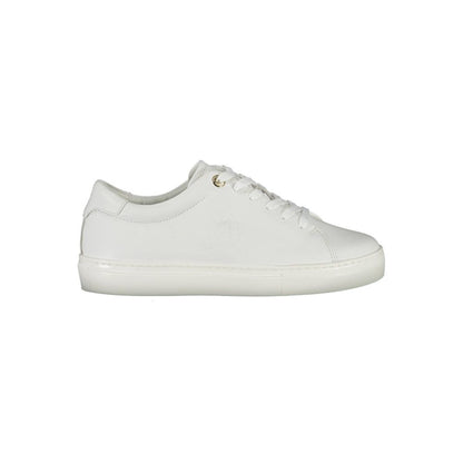 Sneakers by Tommy Hilfiger for women in polyester leather white features a sumptuous design, perfectly showcasing the sumptuous casual style of this Women's Casual Polyester Leather Sneakers.