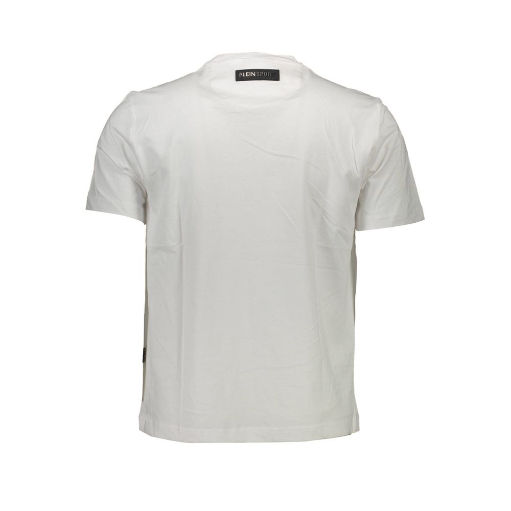 T-Shirt by Plein Sport for men in cotton white showcases a chic silhouette, artfully detailed with a chic crew neckline and for a chic finish.