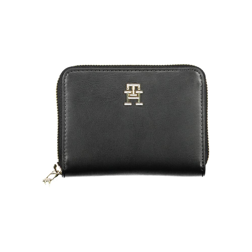 Wallet by Tommy Hilfiger for women in polyethylene black showcases a refined silhouette, artfully capturing the essence of the refined Polyethylene Wallet design with functional coin-purse.