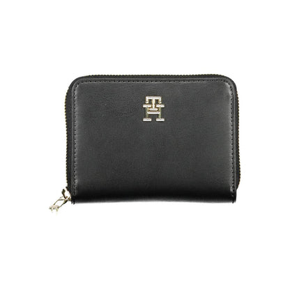 Wallet by Tommy Hilfiger for women in polyethylene black showcases a refined silhouette, artfully capturing the essence of the refined Polyethylene Wallet design with functional coin-purse.