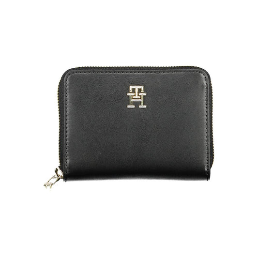Wallet by Tommy Hilfiger for women in polyethylene black showcases a refined silhouette, artfully capturing the essence of the refined Polyethylene Wallet design with functional coin-purse.