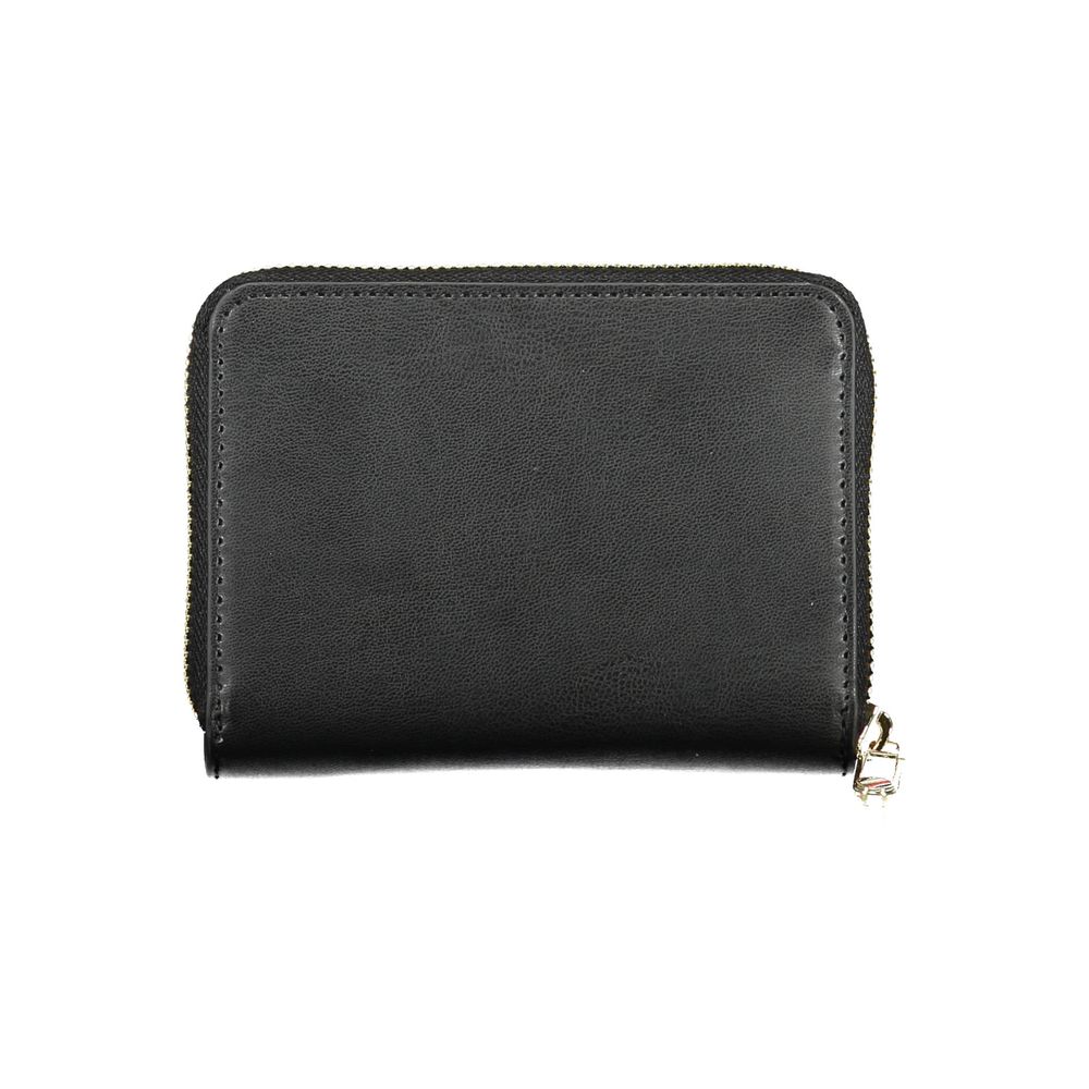 Wallet by Tommy Hilfiger for women in polyethylene black showcases a refined silhouette, artfully detailed with the signature style of the Polyethylene Wallet and functional coin-purse.