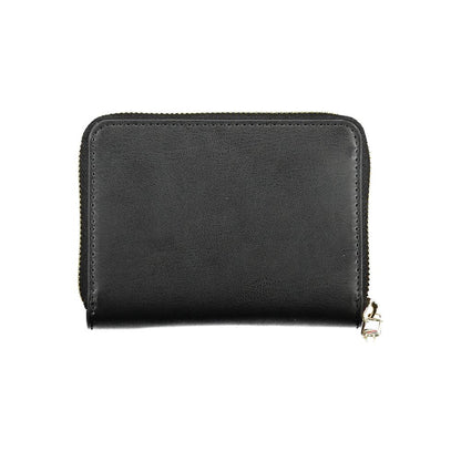 Wallet by Tommy Hilfiger for women in polyethylene black showcases a refined silhouette, artfully detailed with the signature style of the Polyethylene Wallet and functional coin-purse.