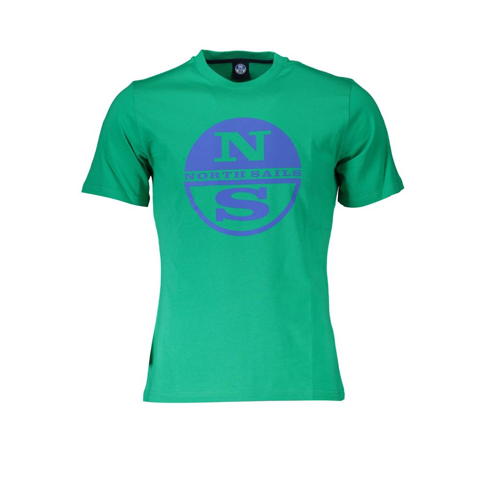 T-Shirt by North Sails for men in cotton green features a plush silhouette, showcasing a sophisticated round neckline and for a truly plush finish.
