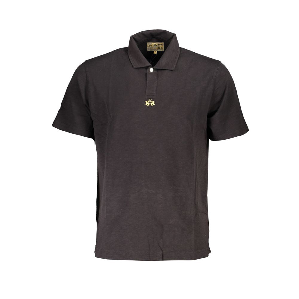 Polo Shirt by La Martina for men in cotton black features a eye catching silhouette, showcasing a refined and for a eye catching finish.