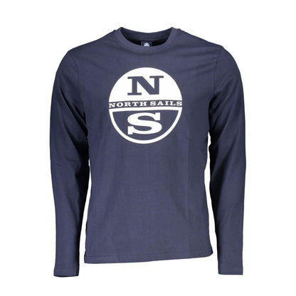 T-Shirt by North Sails for men in cotton blue features an on trend silhouette, perfectly showcasing a on trend long-sleeve and crew neckline for an elevated aesthetic.